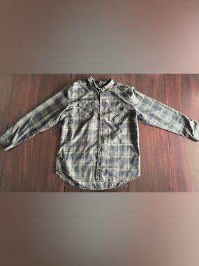 Men's Hurley XXL Green Plaid Button-Up Shirt